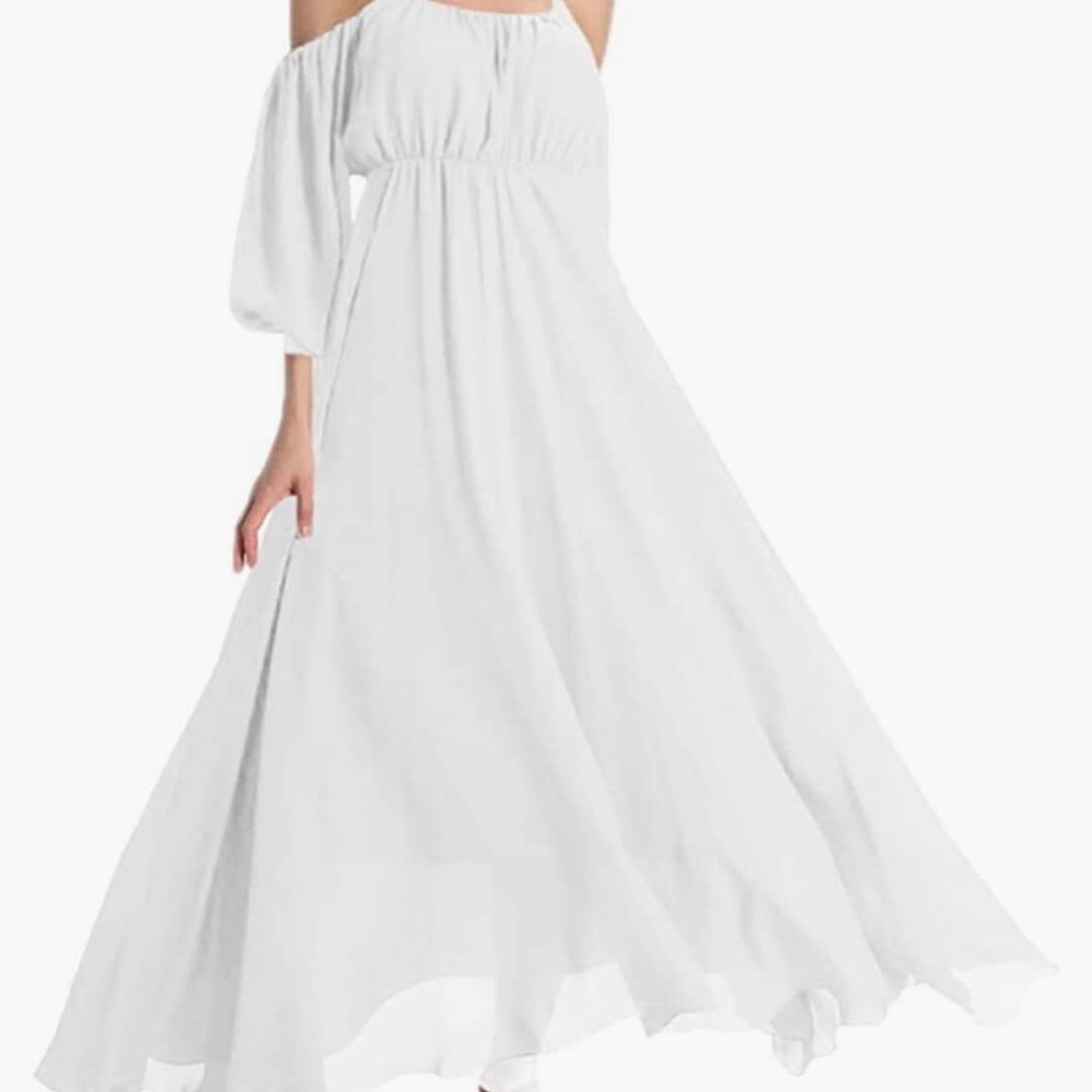 Afibi Off Shoulder Long Maxi Dress, Size M NEW - Picture 8 of 10